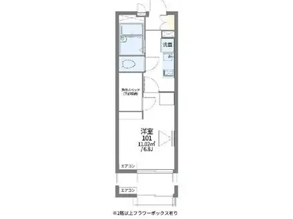 レオパレスサントリーニ(1K/1階)の間取り写真