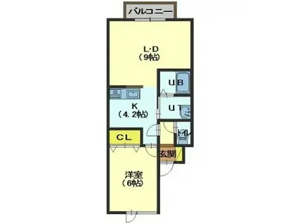 メゾンドラメールII(1LDK/1階)の間取り写真