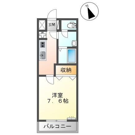 サンライズK(1K/2階)の間取り写真