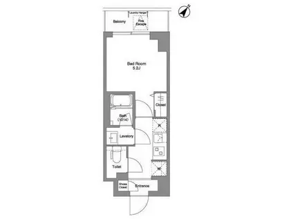 BPRレジデンス行徳(1K/1階)の間取り写真