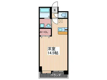 シティハイツ宇品(ワンルーム/8階)の間取り写真