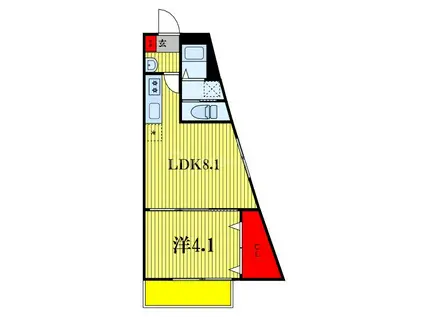 ルミエールエタンセルユイット(1LDK/1階)の間取り写真