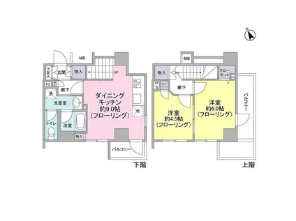 パートナーシップアパートメント(2LDK/9階)の間取り写真