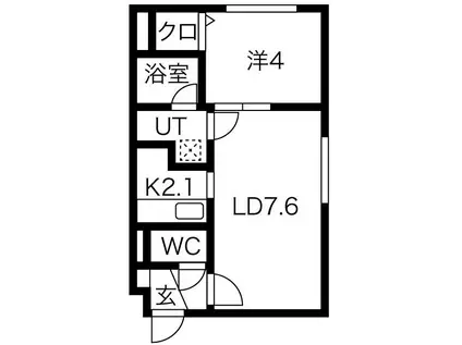 HOPE月寒中央 C棟(1LDK/3階)の間取り写真