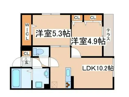 グランディール・ロジェ(2LDK/3階)の間取り写真