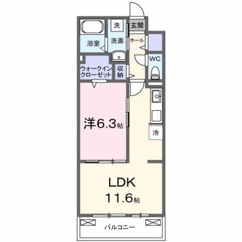 メゾン・ド・フロレゾン(1LDK/3階)の間取り写真
