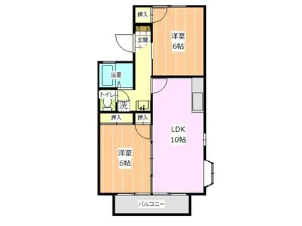 セジュール高岸C(2LDK/2階)の間取り写真