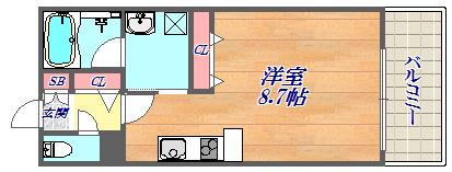 モンテマーレ北野(ワンルーム/5階)の間取り写真