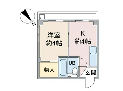 カーサークレール(1K/1階)の間取り写真