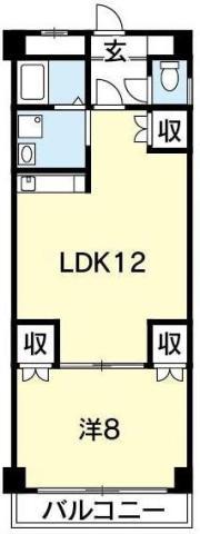 グランディール(1LDK/3階)の間取り写真