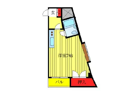 インフィニ(ワンルーム/2階)の間取り写真