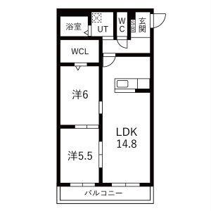 アーバンコート尾西(2LDK/1階)の間取り写真