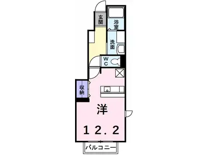 アウローラ.TY(ワンルーム/1階)の間取り写真