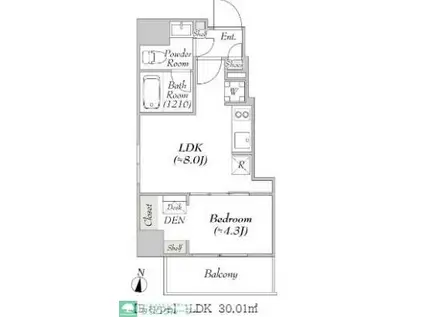 MYRIA RESIDENCE RYGOKU II(1LDK/2階)の間取り写真