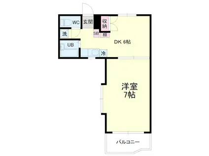 アップル第3マンション(1DK/5階)の間取り写真