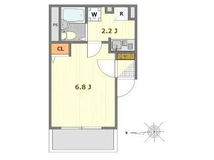 プレールスカイツリー(1K/5階)の間取り写真