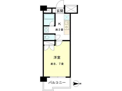 オクトフラッツK(1K/3階)の間取り写真