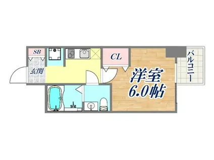 セレニテ神戸ミラク(1K/3階)の間取り写真