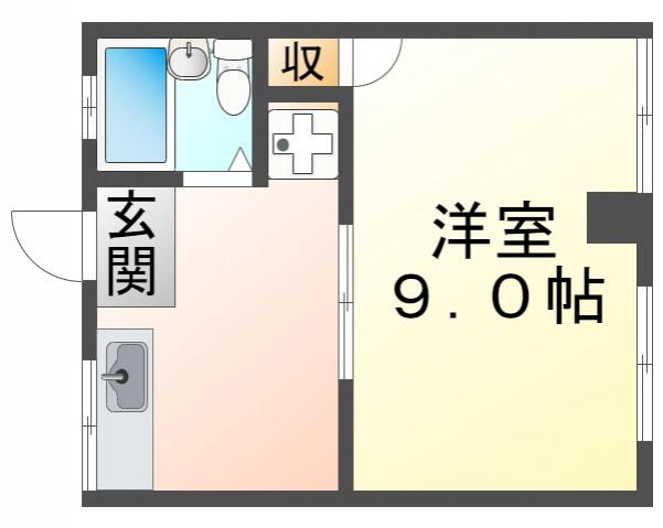 メゾン豊津(1DK/3階)の間取り写真