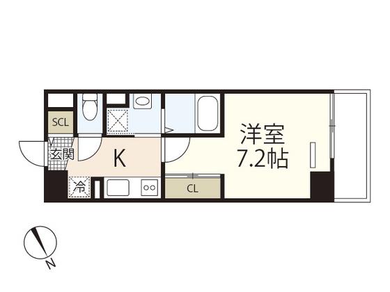 KUKUI KOMOHANA(1K/1階)の間取り写真