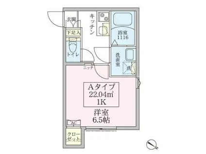 スカイルーチェ浦和(1K/1階)の間取り写真