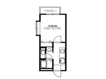 メゾンパールI(1K/2階)の間取り写真