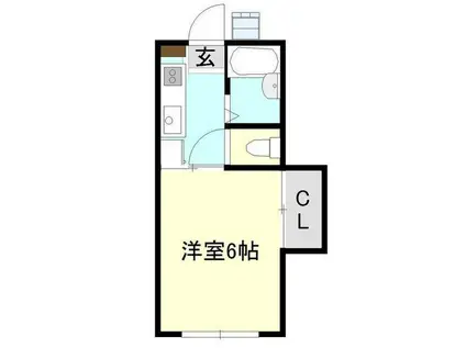 サンライズ・ツクバ(1K/2階)の間取り写真