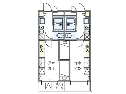 レオパレスル・コントワールII(1K/4階)の間取り写真