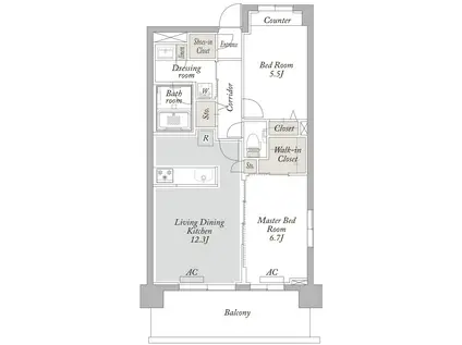 ラ・セレッソ練馬春日町(2LDK/3階)の間取り写真