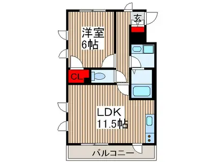 FIROUGE白幡(1LDK/3階)の間取り写真