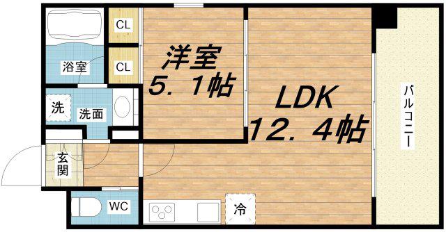 プレジオ阿波座(1LDK/6階)の間取り写真