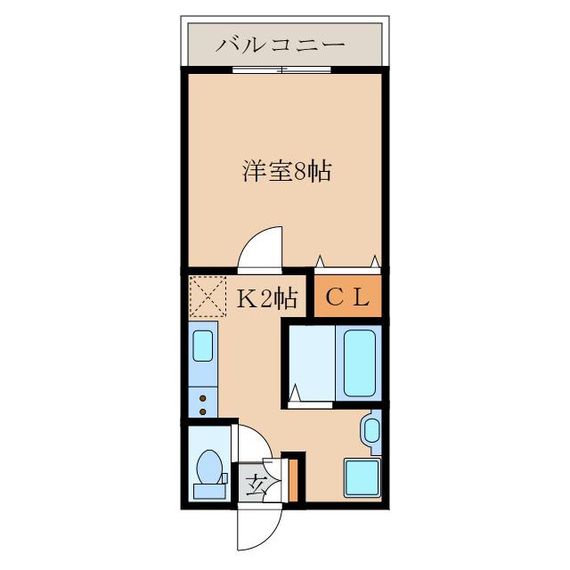 ライオネス(1K/1階)の間取り写真