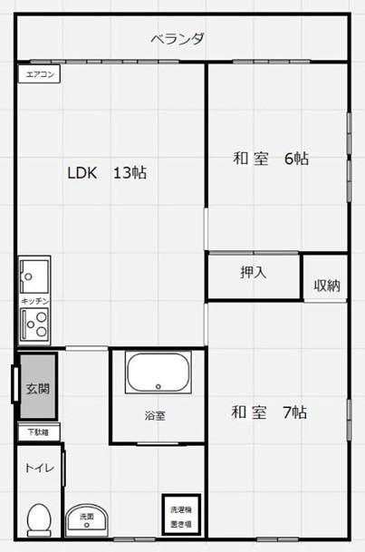 石川ハイツ(3DK/1階)の間取り写真