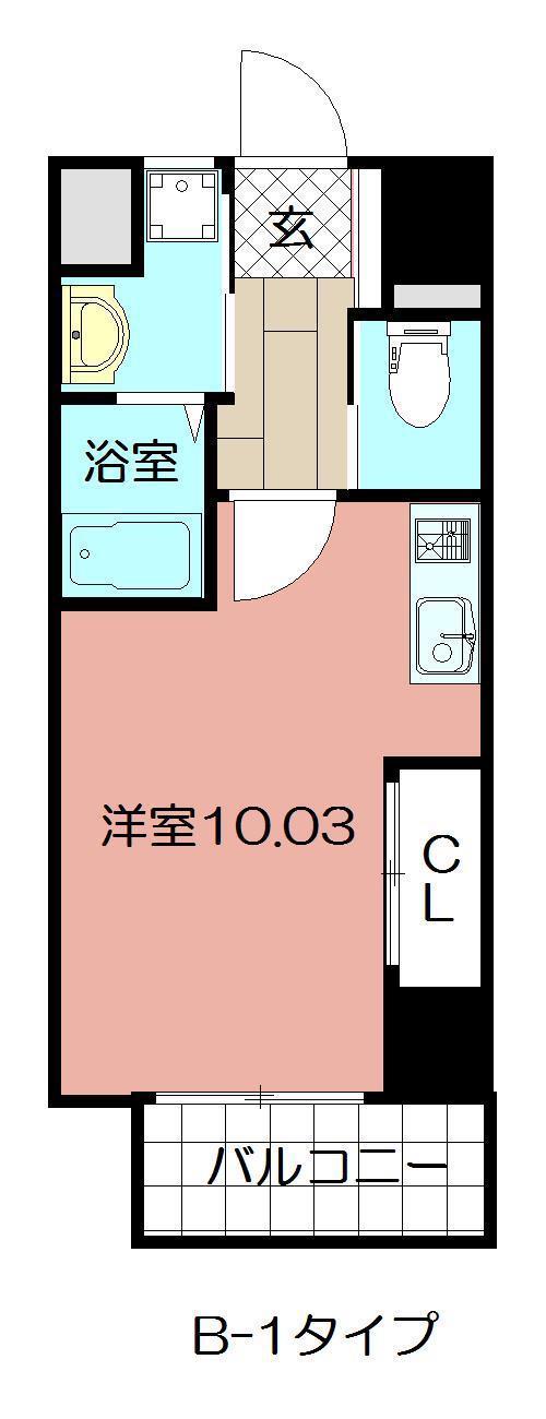 STUDIE KOKURA ノース(1K/7階)の間取り写真