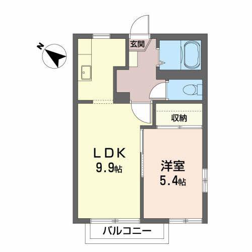 グロスフォレ(1LDK/2階)の間取り写真