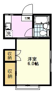 ホワイトコート(1K/2階)の間取り写真