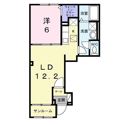 ヴィラ セレーノ(1LDK/1階)の間取り写真