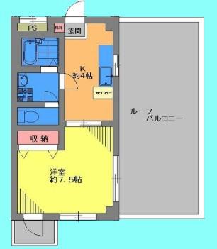 エトワール(1K/4階)の間取り写真