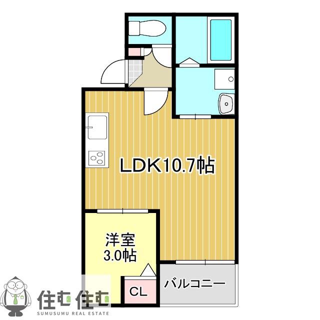 JACK MIYUKIHOMMACHIIII(1LDK/1階)の間取り写真