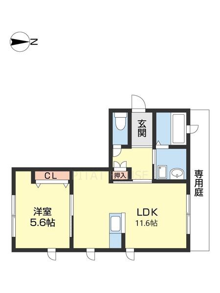 アヴェンヌ太田(1LDK/1階)の間取り写真