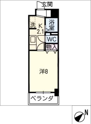 テルミオ常滑(1K/4階)の間取り写真