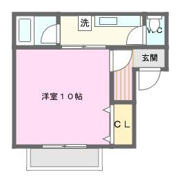 アーベインフラット(1K/1階)の間取り写真