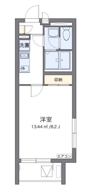 クレイノタウンコート(1K/2階)の間取り写真