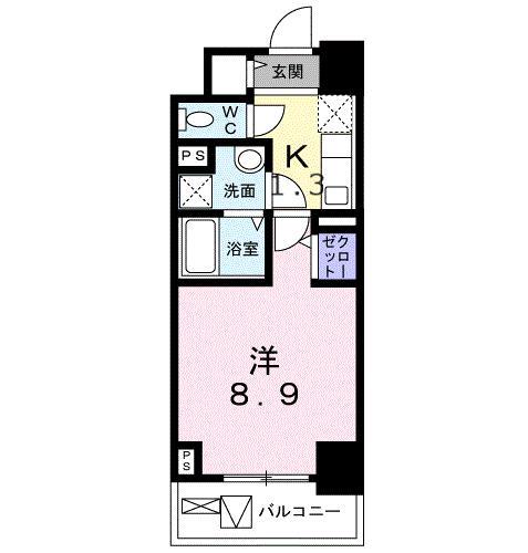 グランシャトル 高崎(1K/1階)の間取り写真