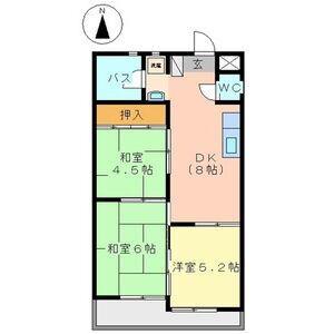 ハイツ牧野(3DK/4階)の間取り写真