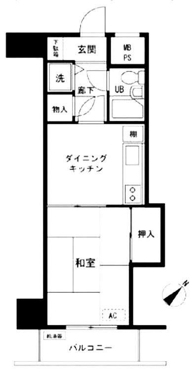 ライオンズマンション関内第3(1DK/6階)の間取り写真