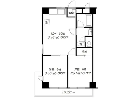 メゾンドパリス(2LDK/2階)の間取り写真
