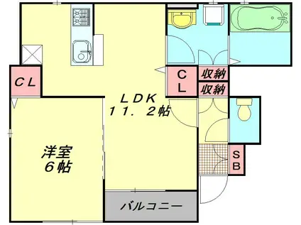H&K II号館(1LDK/1階)の間取り写真