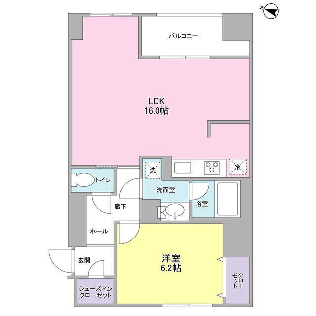 LA BELLE三越前(1LDK/4階)の間取り写真