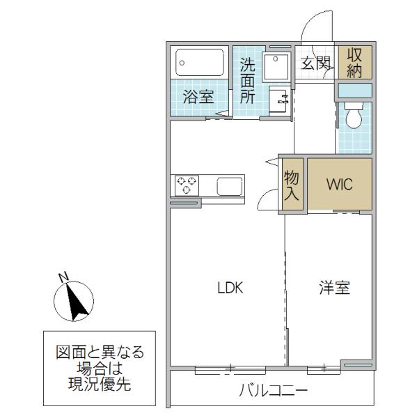 シャーメゾンYU(1LDK/1階)の間取り写真